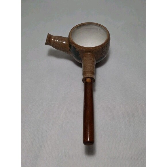 Vintage Pottery Kyusu Teapot with Wooden Handle, Unused Missing Lid - Picture 1 of 12